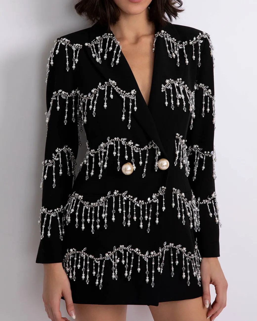 PatBO Hand-Beaded Blazer Mini Dress (FINAL SALE)- Dresses & Jumpsuits