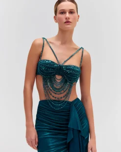 PatBO Hand-Beaded Bralette- Tops & Bodysuits