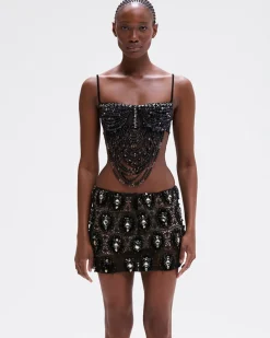 PatBO Hand-Beaded Bralette (RUNWAY)- Tops & Bodysuits