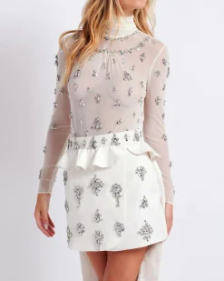 PatBO HAND-BEADED CAPE MINI SKIRT (EXCLUSIVE) (FINAL SALE)- Bottoms