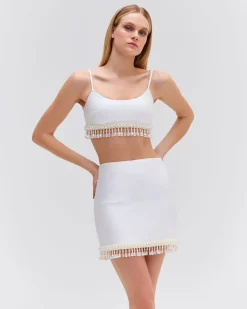 PatBO HAND-BEADED CROPPED TOP- Tops & Bodysuits|Matching Sets