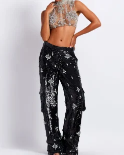 PatBO HAND-BEADED CROPPED TOP- Tops & Bodysuits