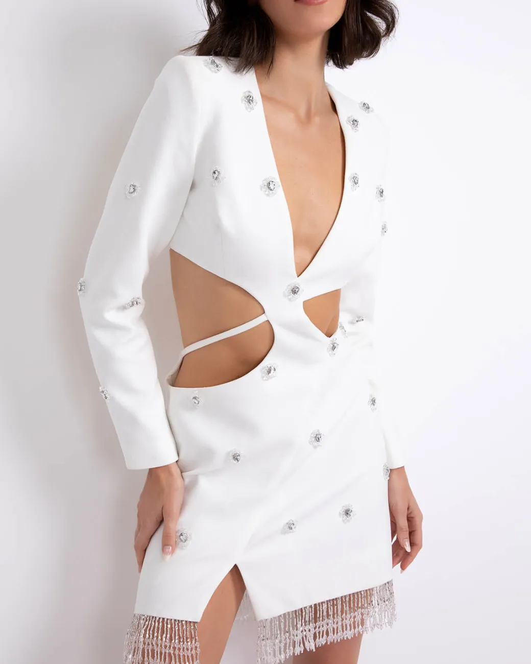 PatBO HAND-BEADED CUT-OUT BLAZER MINI DRESS (FINAL SALE)- Dresses & Jumpsuits