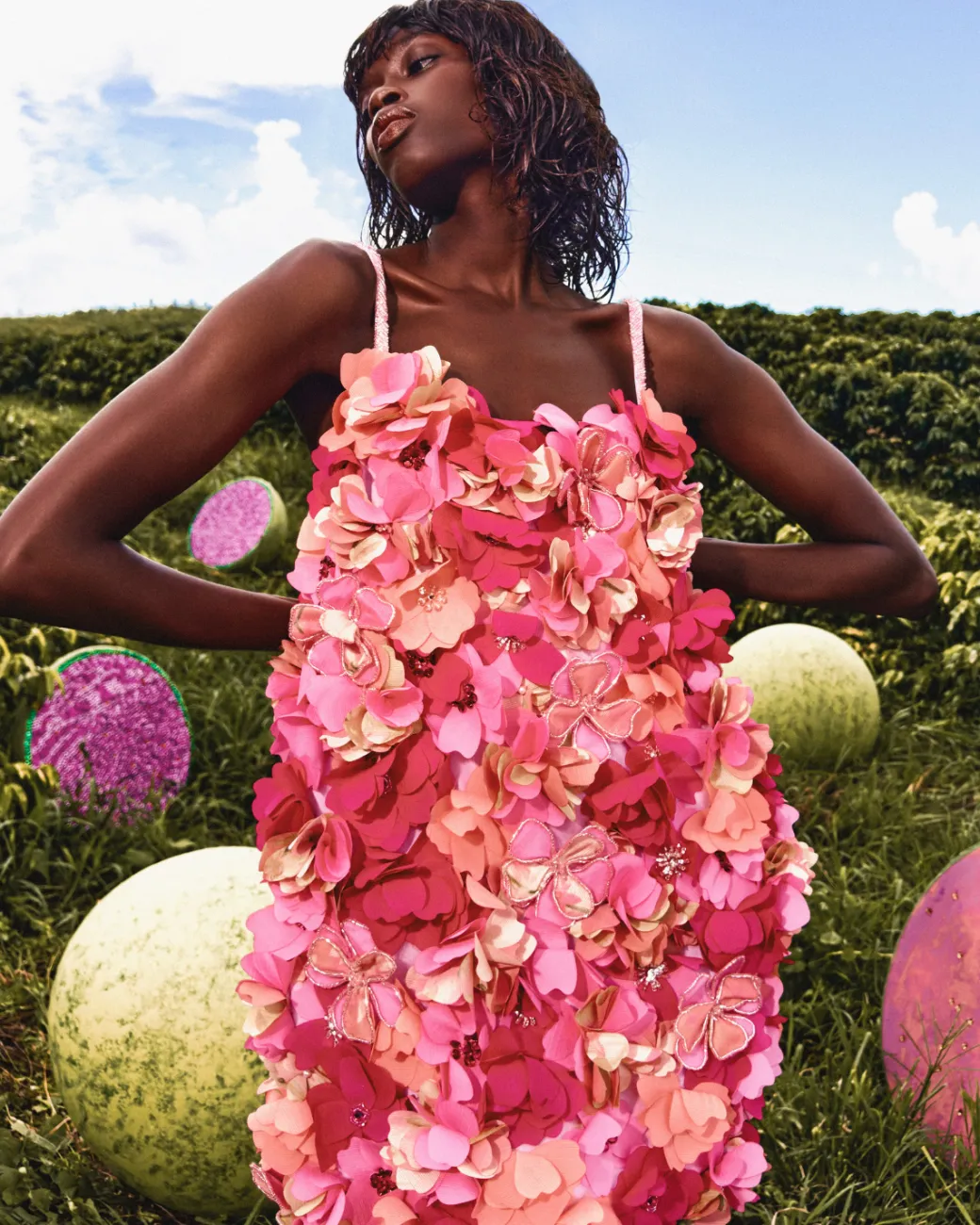 PatBO Hand-Beaded 3D Flower Mini Dress (EXCLUSIVE)- Dresses & Jumpsuits