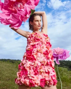 PatBO Hand-Beaded 3D Flower Mini Dress (EXCLUSIVE)- Dresses & Jumpsuits