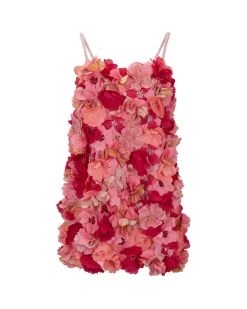 PatBO Hand-Beaded 3D Flower Mini Dress (EXCLUSIVE)- Dresses & Jumpsuits