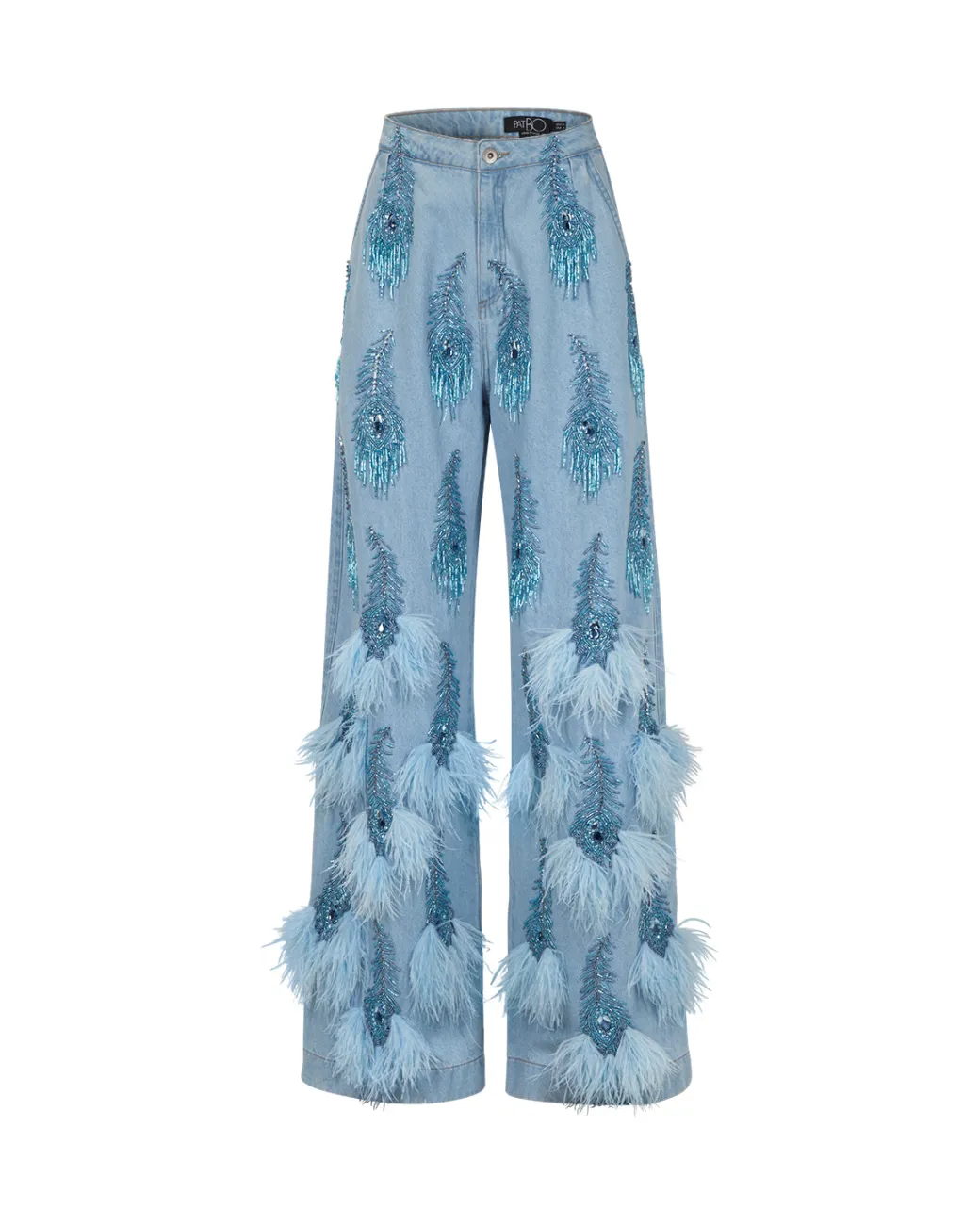 PatBO Hand-Beaded and Feather Jeans (FINAL SALE)- Matching Sets|Bottoms
