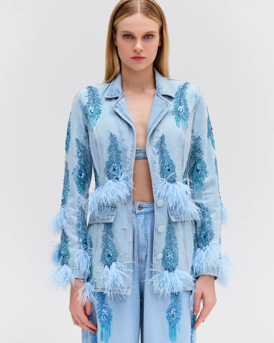 PatBO Hand-Beaded Blazer (FINAL SALE)- Matching Sets|Denim