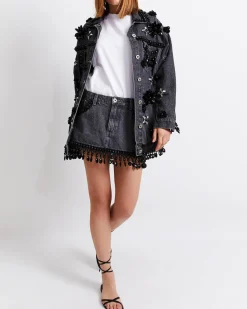 PatBO HAND-BEADED DENIM JACKET (FINAL SALE)- Matching Sets|Denim