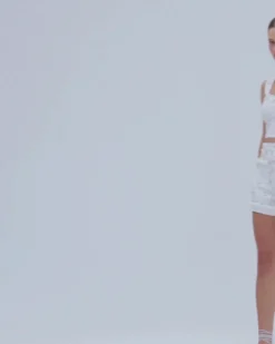 PatBO Hand-Beaded Denim Shorts- Matching Sets|Denim