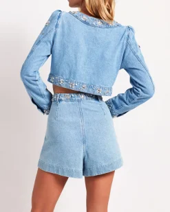 PatBO Hand-Beaded Shorts (FINAL SALE)- Matching Sets|Denim