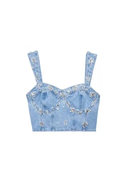 PatBO Hand-Beaded Top (FINAL SALE)- Matching Sets|Denim