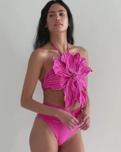 PatBO HAND-BEADED FLOWER TOP- Tops & Bodysuits
