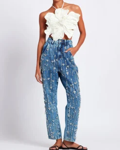 PatBO HAND-BEADED FLOWER TOP- Matching Sets|Tops & Bodysuits
