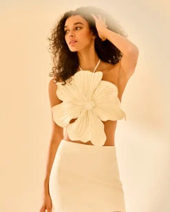 PatBO HAND-BEADED FLOWER TOP- Matching Sets|Tops & Bodysuits
