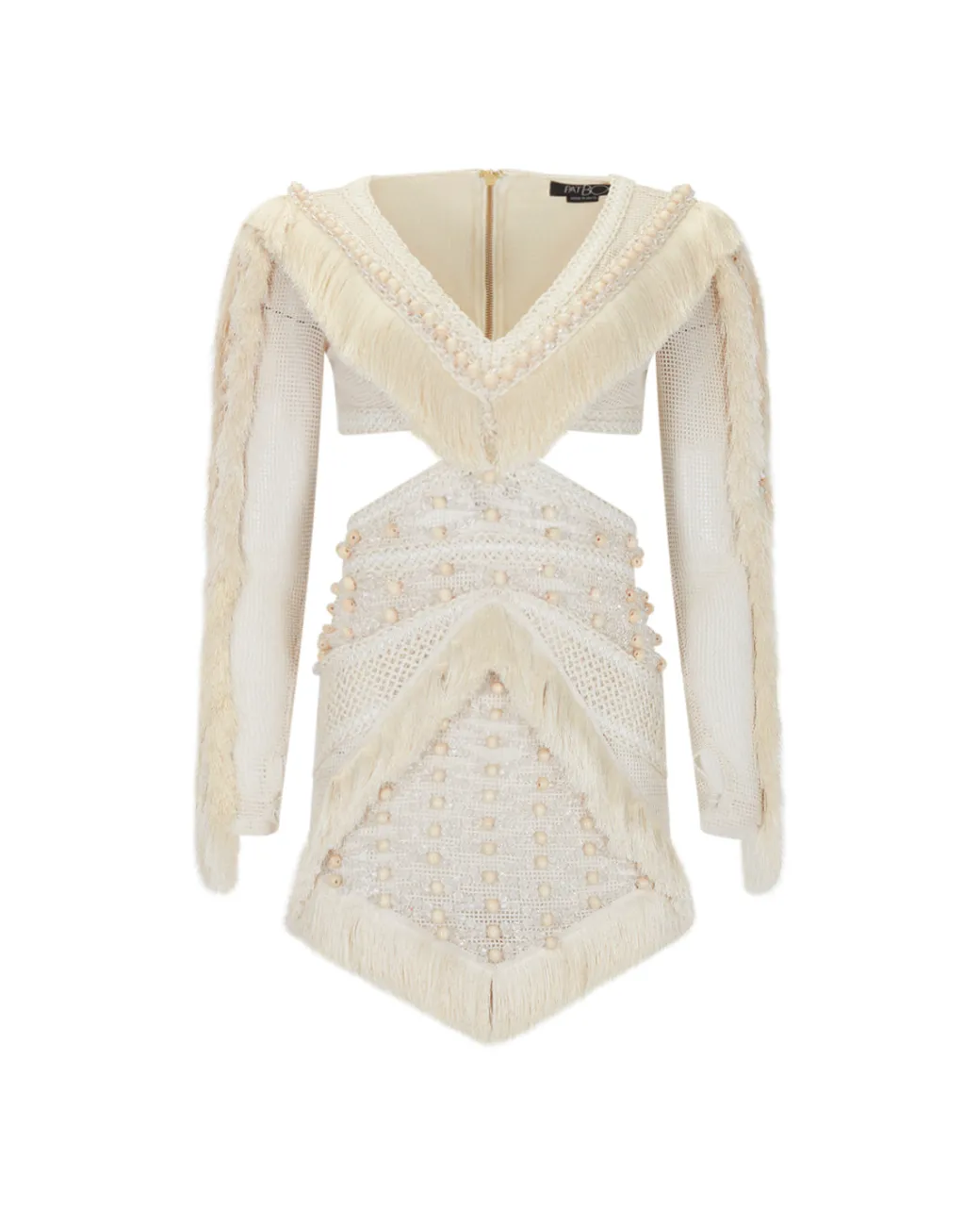 PatBO Hand-Beaded Fringe Mini Dress (RUNWAY)- Dresses & Jumpsuits