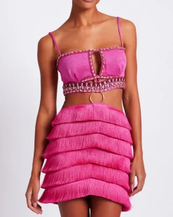 PatBO Hand-Beaded Fringe Mini Dress (FINAL SALE)- Dresses & Jumpsuits
