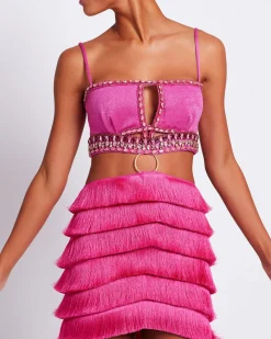 PatBO Hand-Beaded Fringe Mini Dress (FINAL SALE)- Dresses & Jumpsuits