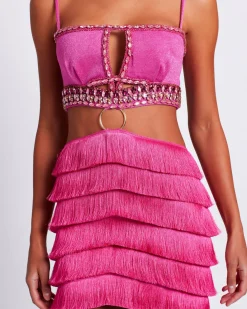 PatBO Hand-Beaded Fringe Mini Dress (FINAL SALE)- Dresses & Jumpsuits