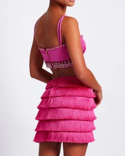 PatBO Hand-Beaded Fringe Mini Dress (FINAL SALE)- Dresses & Jumpsuits