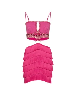 PatBO Hand-Beaded Fringe Mini Dress (FINAL SALE)- Dresses & Jumpsuits