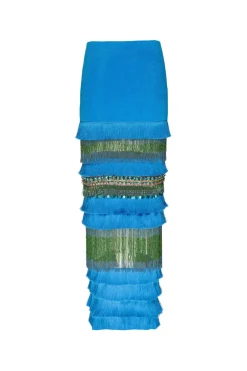 PatBO HAND-BEADED FRINGE TRIM MAXI SKIRT (FINAL SALE)- Bottoms