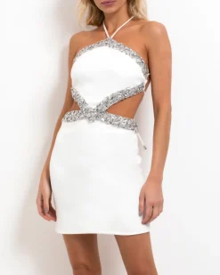 PatBO Hand-Beaded Halterneck Mini Dress (FINAL SALE)- Dresses & Jumpsuits