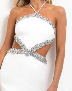 PatBO Hand-Beaded Halterneck Mini Dress (FINAL SALE)- Dresses & Jumpsuits