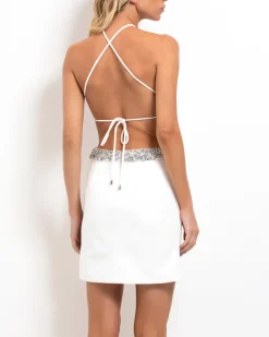 PatBO Hand-Beaded Halterneck Mini Dress (FINAL SALE)- Dresses & Jumpsuits
