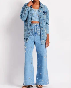 PatBO Hand-Beaded Jeans (FINAL SALE)- Matching Sets|Denim