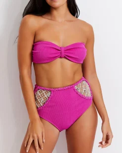PatBO Hand-Beaded Knit Bikini Bottom X Harrods (FINAL SALE)- Bikinis