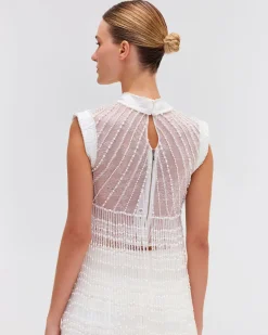 PatBO HAND-BEADED LACE TOP (EXCLUSIVE)- Tops & Bodysuits