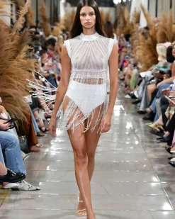 PatBO HAND-BEADED LACE TOP (EXCLUSIVE)- Tops & Bodysuits