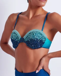 PatBO HAND-BEADED OMBRE BIKINI TOP (FINAL SALE)- Bikinis|Matching Sets