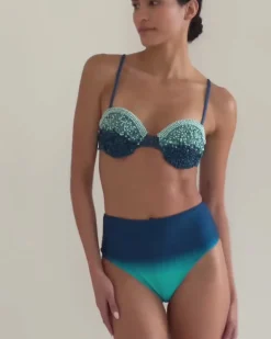 PatBO HAND-BEADED OMBRE BIKINI TOP (FINAL SALE)- Bikinis|Matching Sets