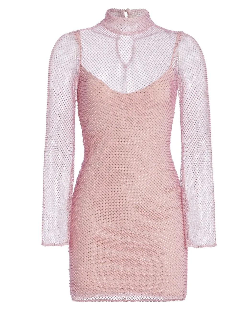 PatBO Hand-Beaded Rhinestone Netted Mini Dress (FINAL SALE)- Dresses & Jumpsuits