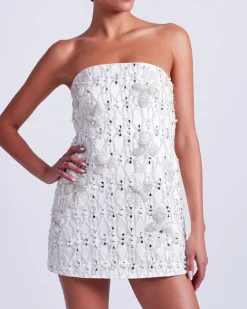 PatBO Hand-Beaded Satin Mini Dress (FINAL SALE)- Dresses & Jumpsuits
