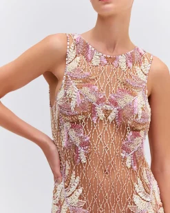 PatBO Hand-Beaded Sleeveless Mini Dress (EXCLUSIVE)- Dresses & Jumpsuits