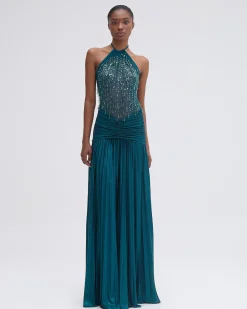 PatBO Hand-Beaded Tulle and Jersey Gown (RUNWAY)- Dresses & Jumpsuits