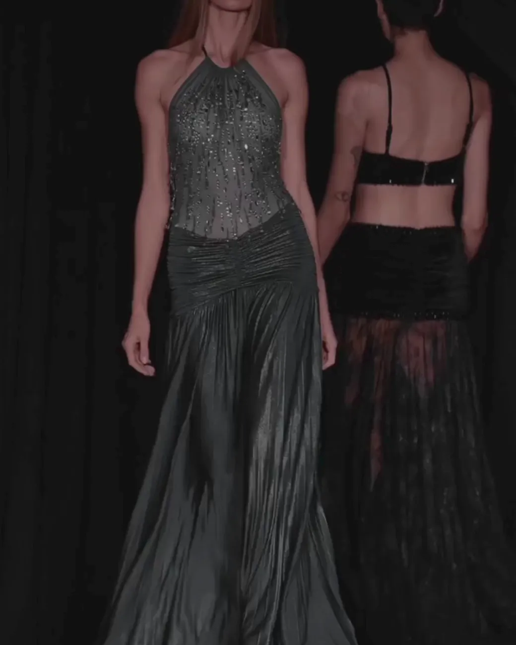 PatBO Hand-Beaded Tulle and Jersey Gown (RUNWAY)- Dresses & Jumpsuits