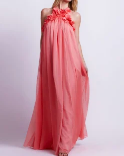 PatBO Hand-Embroidered 3D Flower Gown (FINAL SALE)- Dresses & Jumpsuits