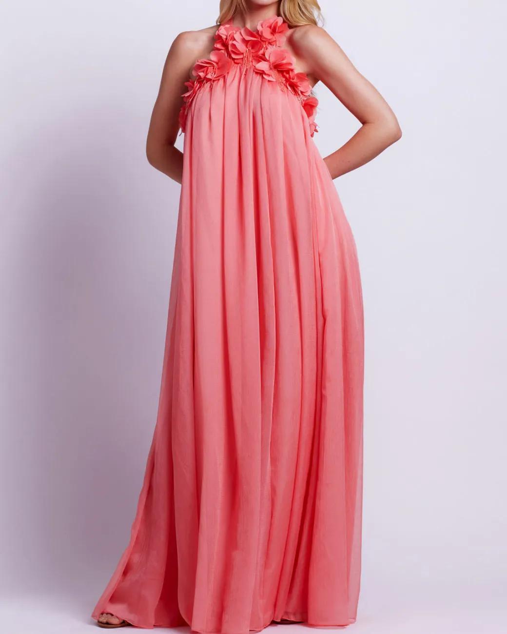 PatBO Hand-Embroidered 3D Flower Gown (FINAL SALE)- Dresses & Jumpsuits
