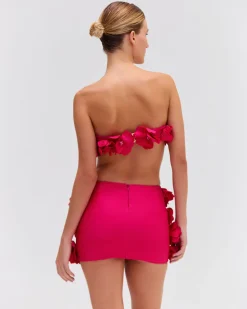 PatBO Hand-Embroidered 3D Flower Top- Tops & Bodysuits