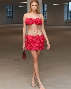 PatBO Hand-Embroidered 3D Flower Top- Tops & Bodysuits