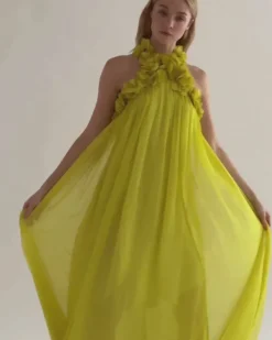 PatBO Hand-Embroidered 3D Gown (FINAL SALE)- Dresses & Jumpsuits