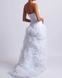 PatBO Hand-Embroidered Strapless Gown (EXCLUSIVE)- Dresses & Jumpsuits