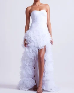 PatBO Hand-Embroidered Strapless Gown (EXCLUSIVE)- Dresses & Jumpsuits