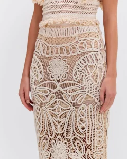 PatBO HAND-WOVEN MIDI SKIRT- Bottoms