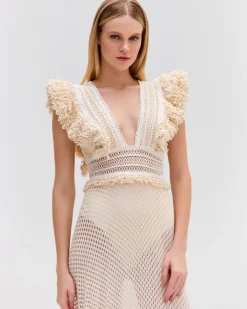 PatBO HAND-WOVEN NETTED BEACH DRESS- Beach Dresses