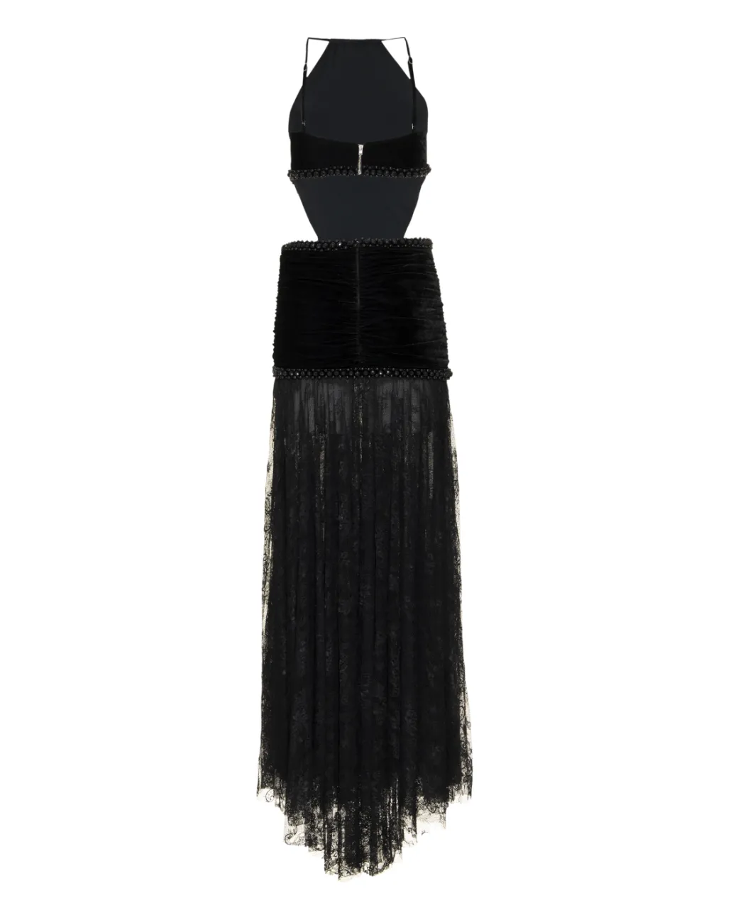 PatBO High Neck Velvet and Lace Gown (RUNWAY)- Dresses & Jumpsuits